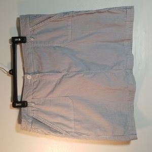 Karen Scott 16 blue/white pinstriped skort EUC